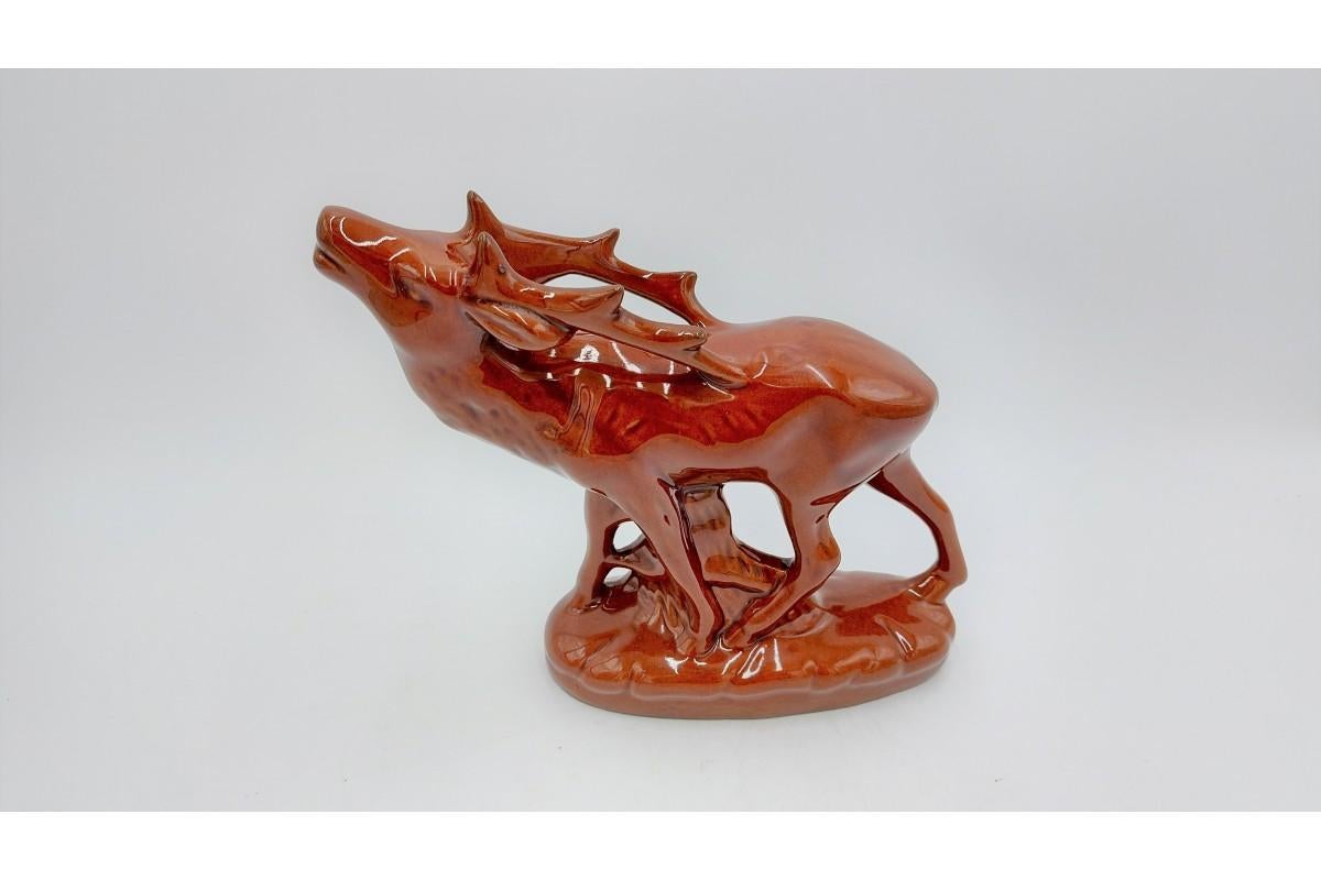 Polish Porcelain brown deer figurine 