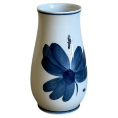 Porcelain Bud Vase Blue Anemone Flower B&G Copenhagen Denmark Mid-Century