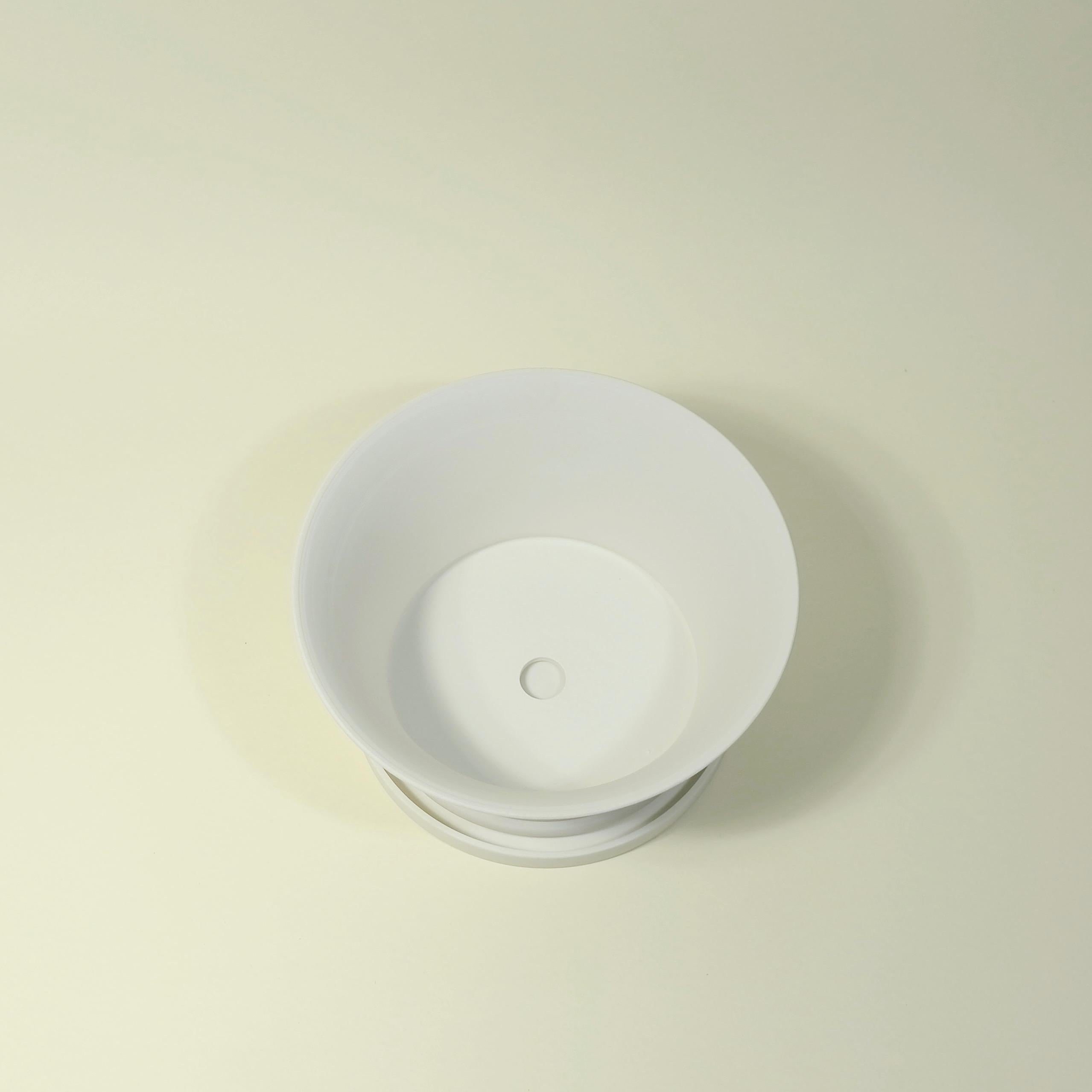 Greco Roman Porcelain Bulb Pan in Matte Bisque For Sale