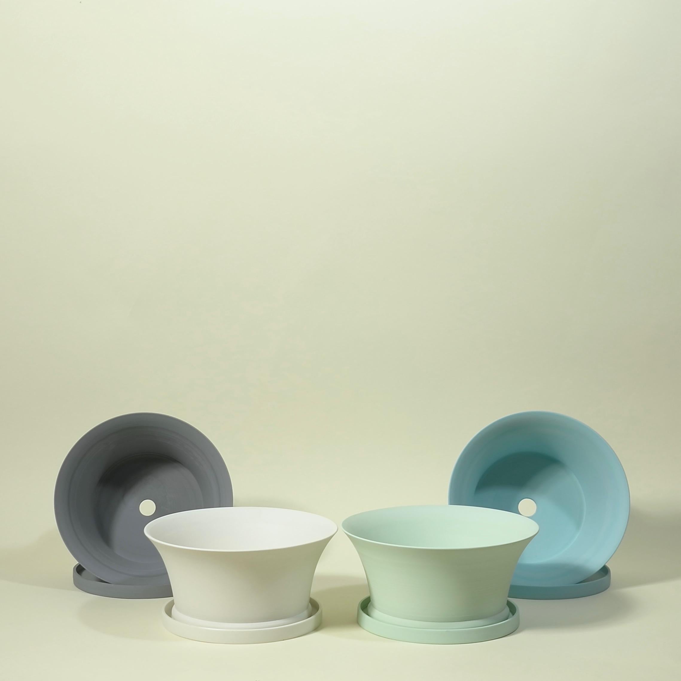 Cinese Vaschetta per lampadine in porcellana in colore verde menta opaco in vendita