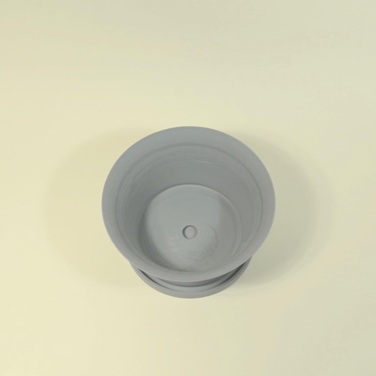 Porcelain Bulb Pan in Matte Steel Grey at 1stDibs