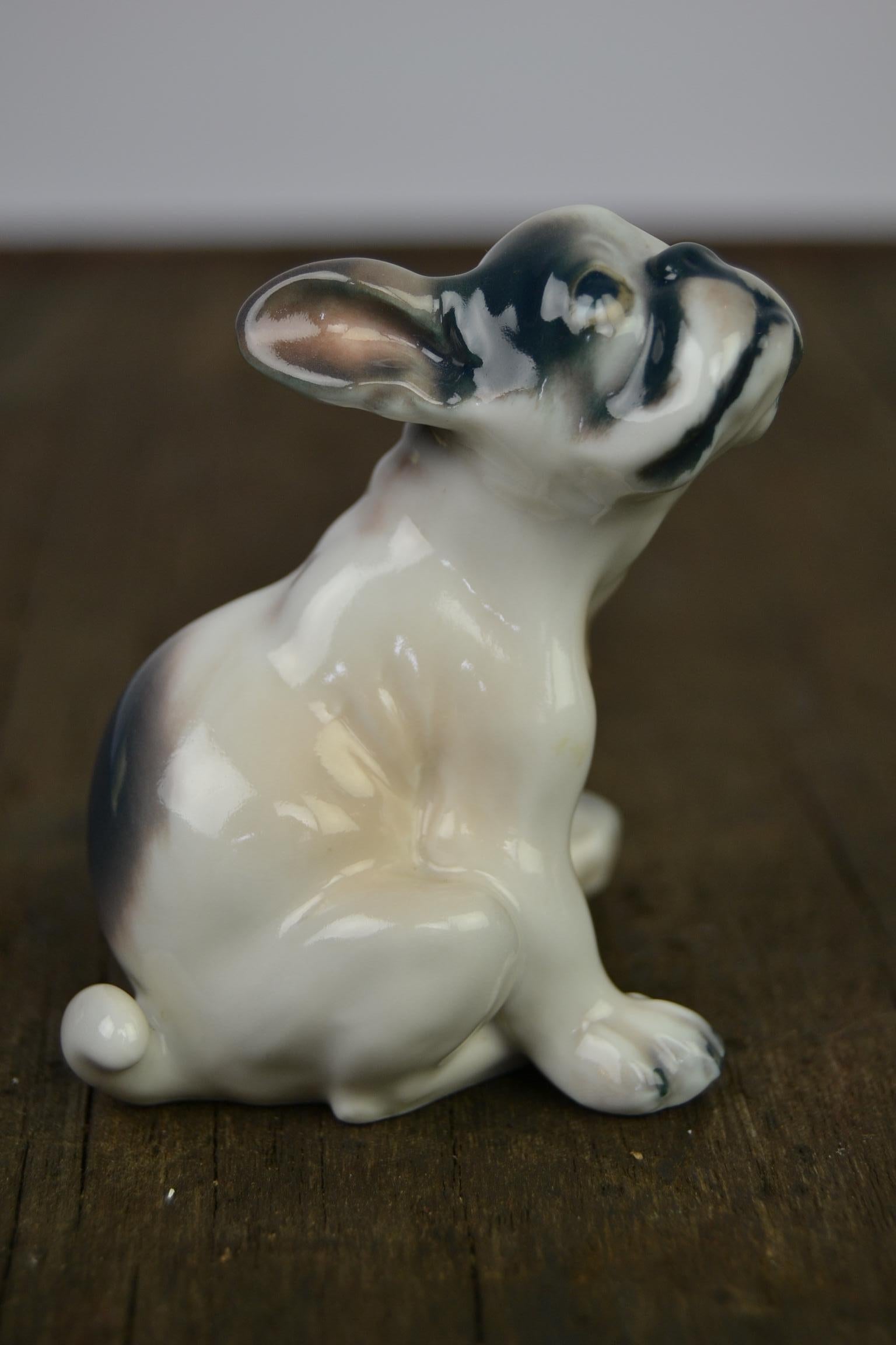 Porcelain Bulldog Puppy by Dahl Jensen, Denmark, 1930s For Sale 8