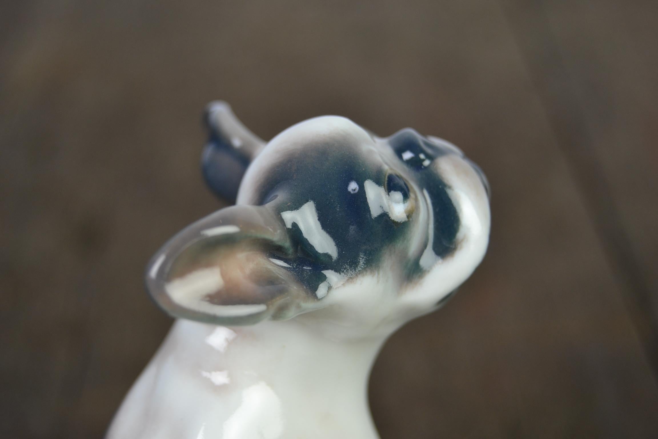 Art Deco Porcelain Bulldog Puppy by Dahl Jensen, Denmark, 1930s For Sale