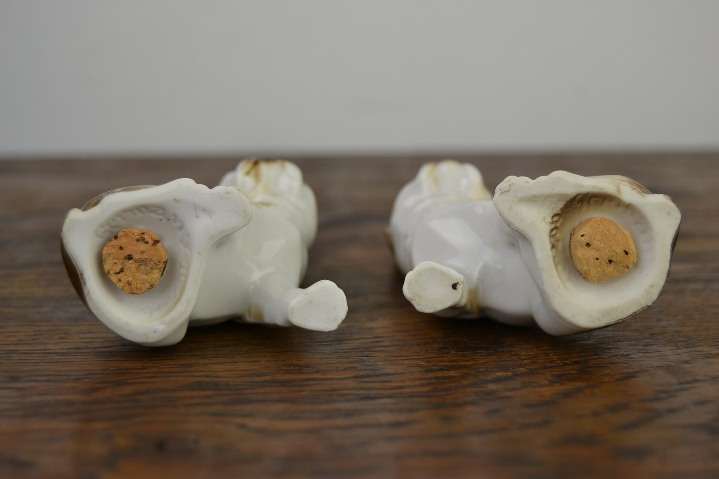 Porcelain Bulldog Shaped Salt and Pepper Shakers, Germany, Mid-20th Century 8