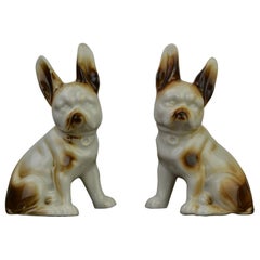 Vintage Porcelain Bulldog Shaped Salt and Pepper Shakers, Germany, Mid-20th Century