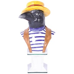 Busto de porcelana de gondolero pájaro