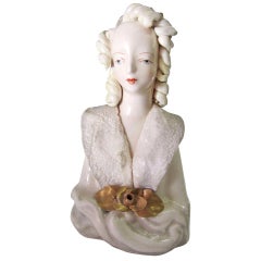 Buste de femme victorienne en porcelaine par Cordey