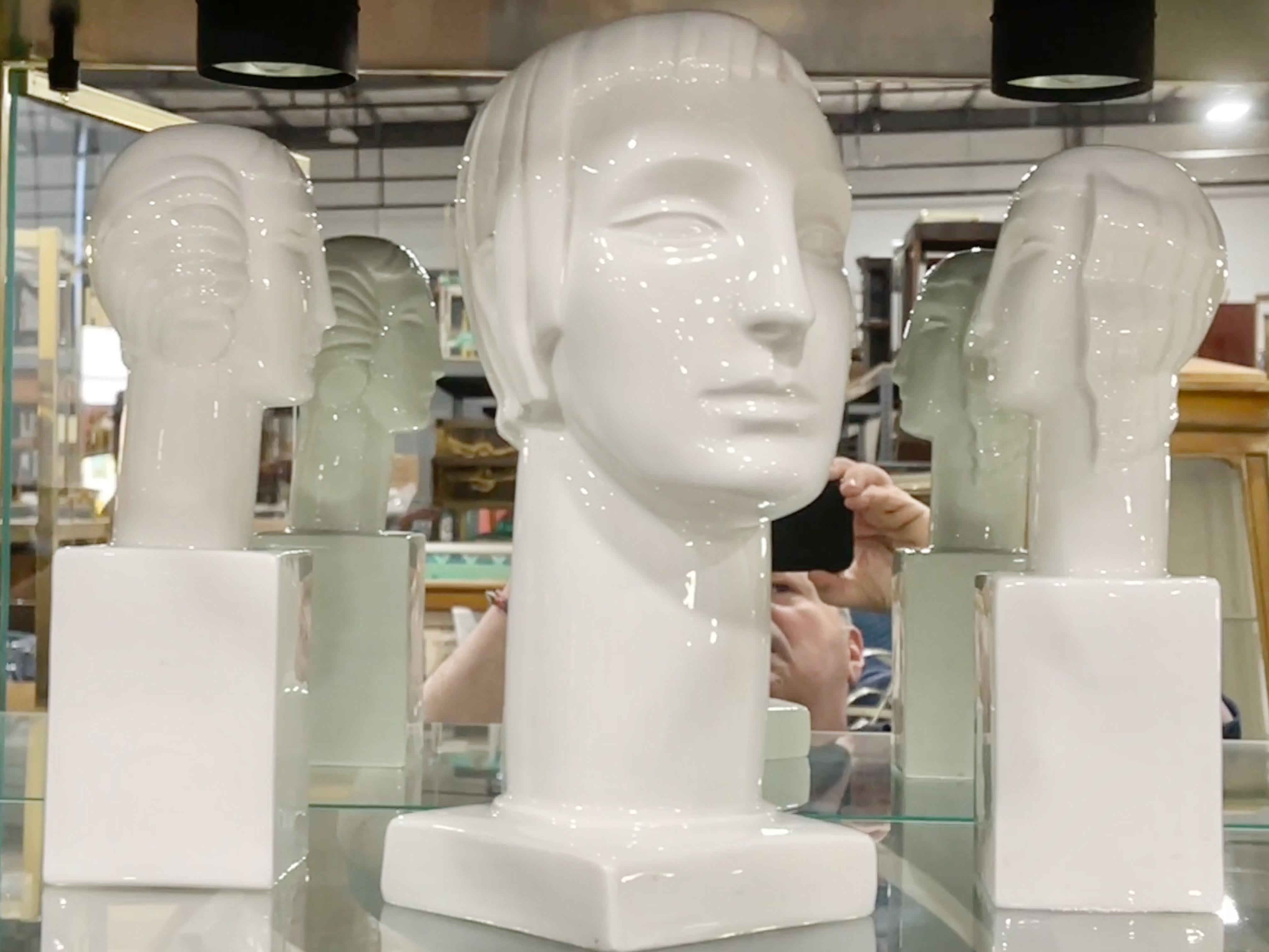 American Porcelain Busts by Geza de Vegh for Lamberton Scammell