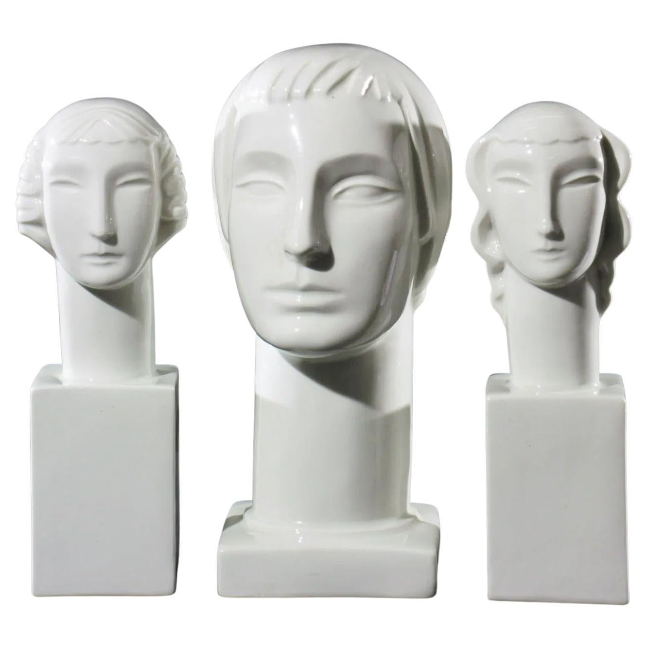 Porcelain Busts by Geza de Vegh for Lamberton Scammell