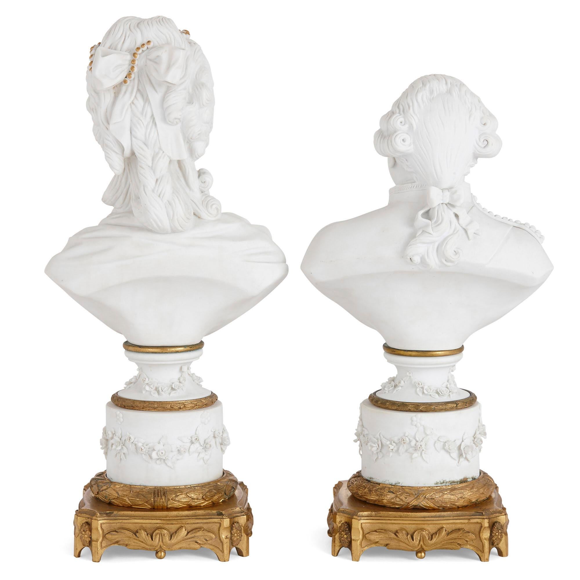 Porzellanbüsten von Ludwig XVI. und Marie Antoinette im Stil von Sèvres (Louis XVI.) im Angebot