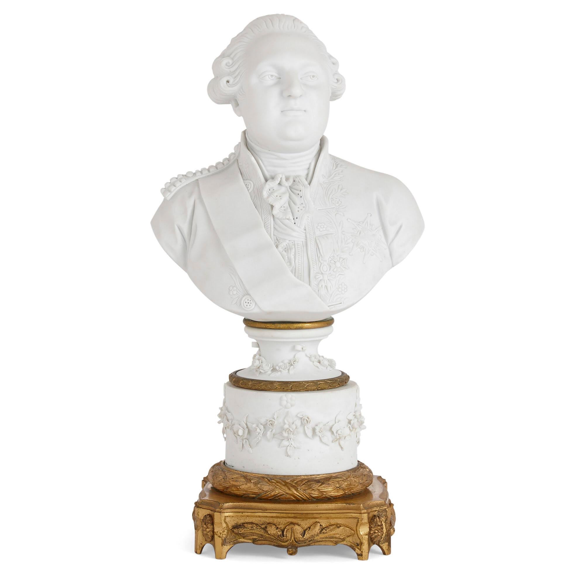 Porcelain Busts of Louis XVI and Marie Antoinette in Style of Sèvres In Good Condition For Sale In London, GB