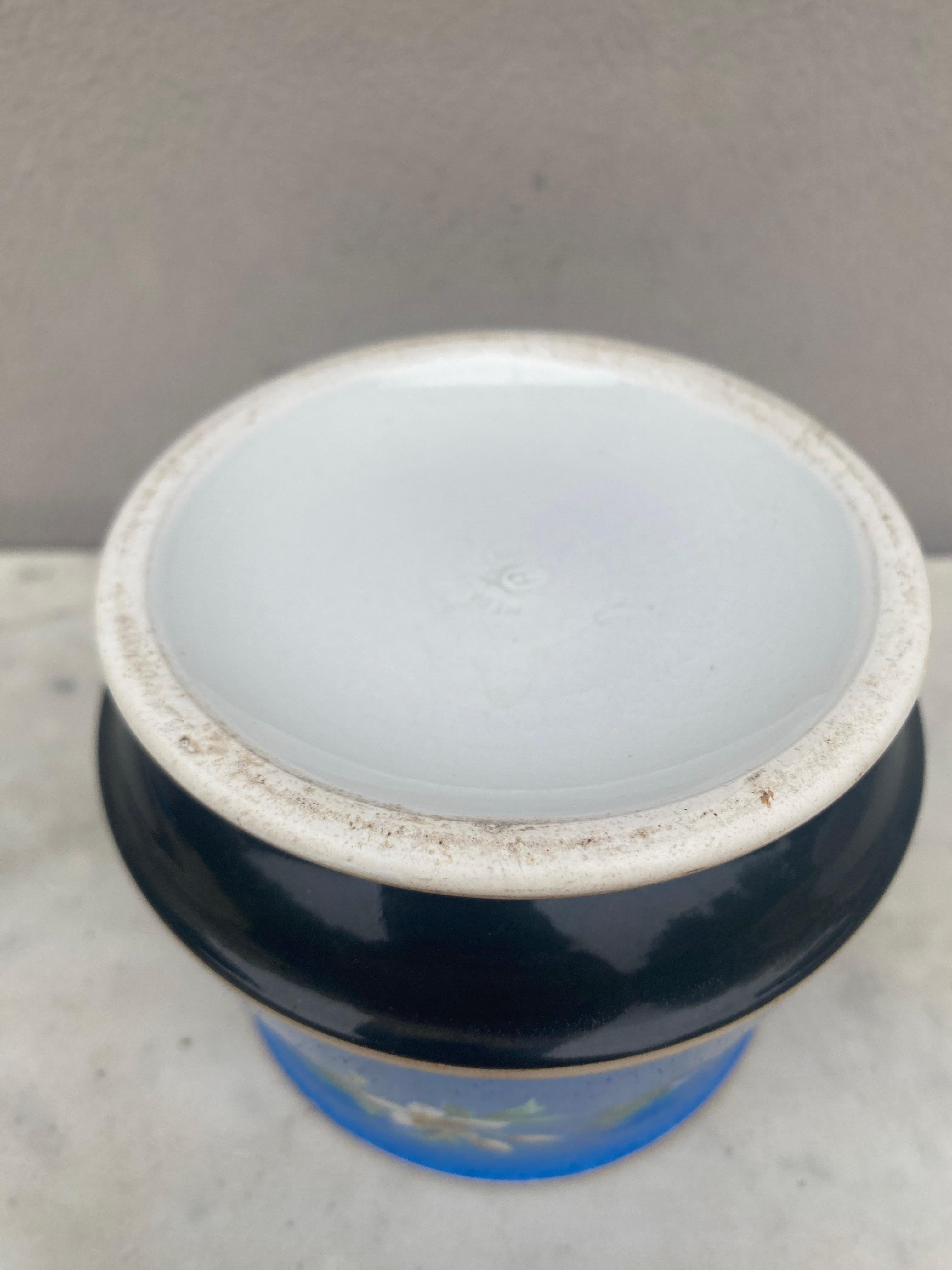 French Porcelain Cache Pot Choisy Le Roi, circa 1880 For Sale