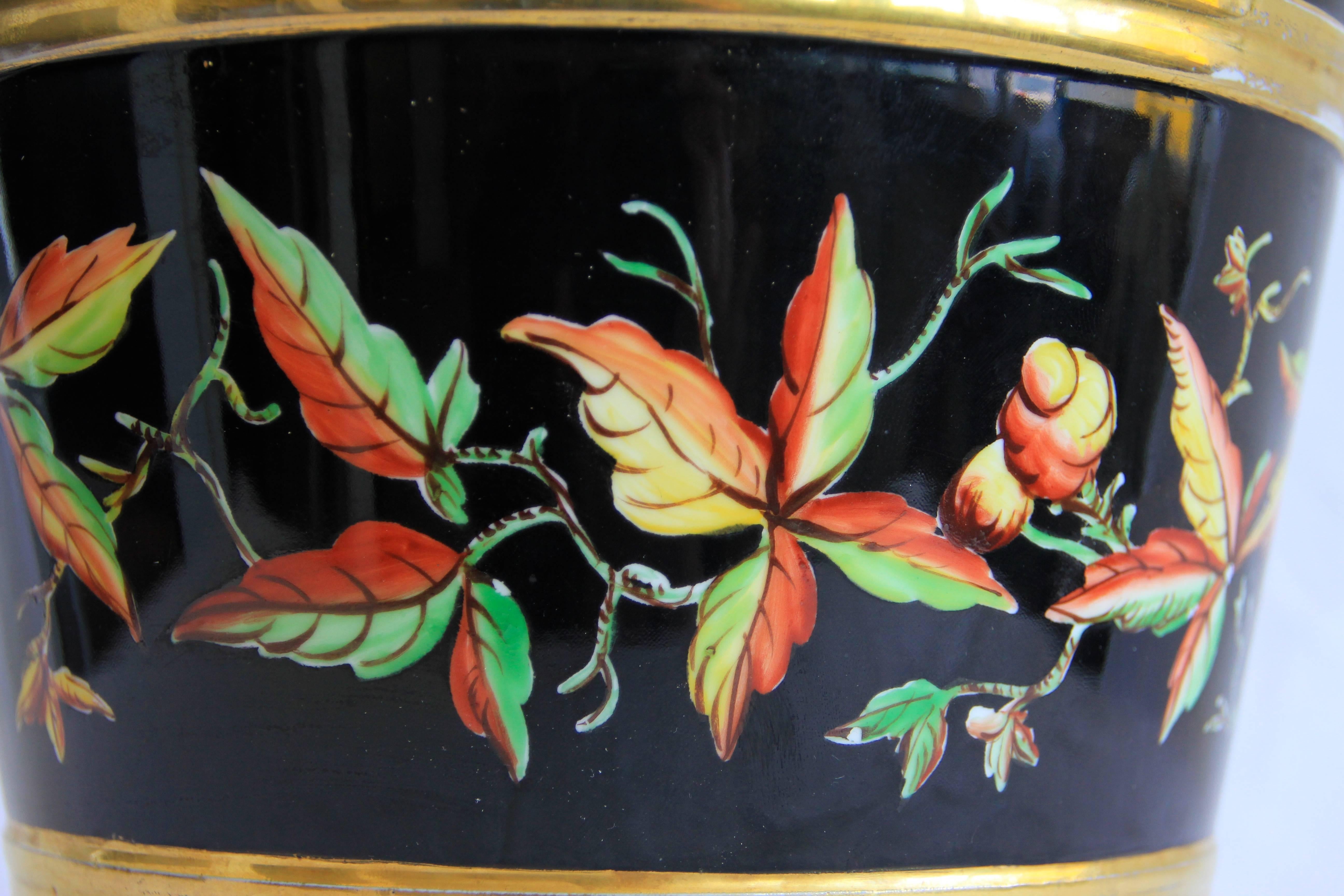 German Porcelain Cachepot by KPM Art Nouveau Hand Painted, circa 1900