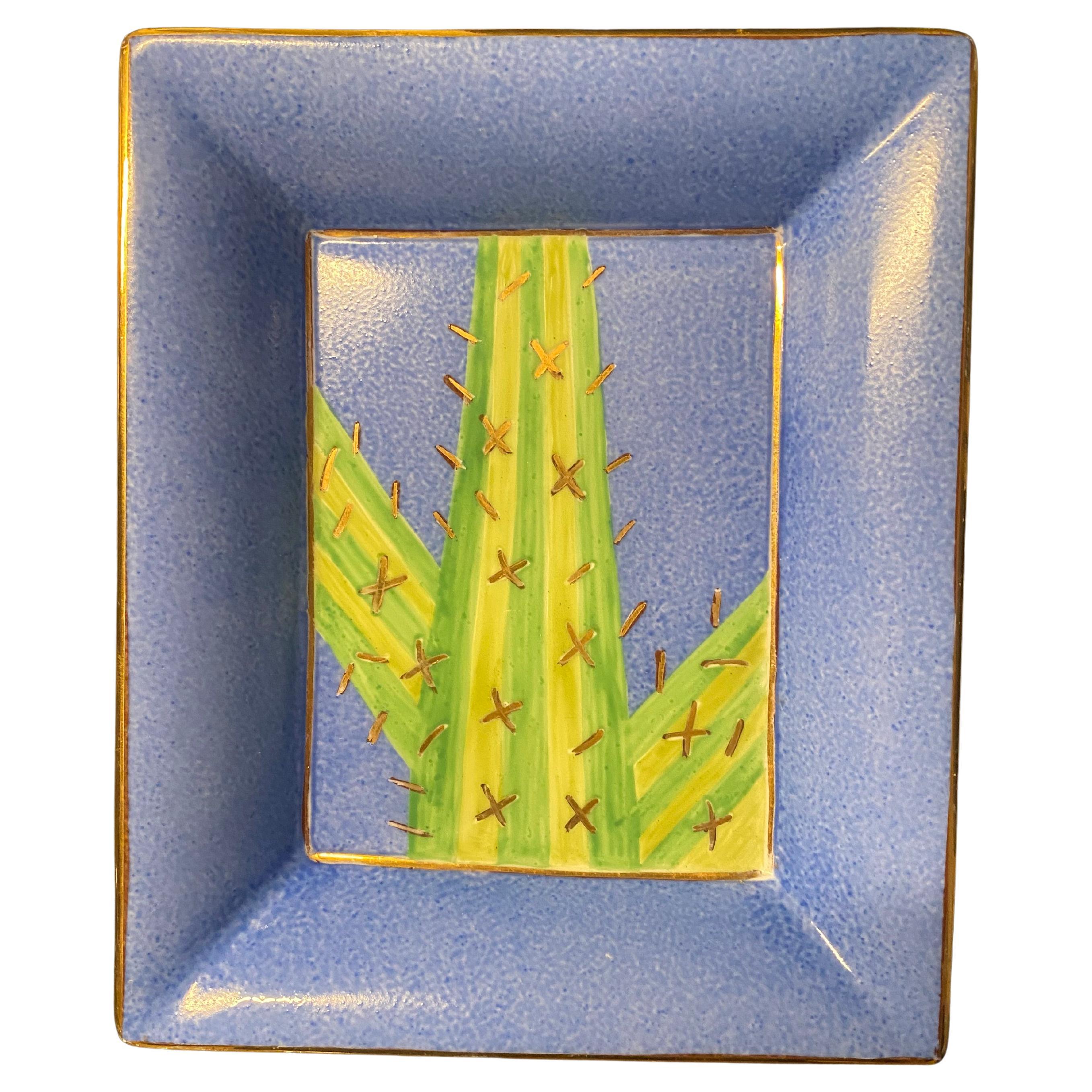 Porcelain Cactus Jewelry Tray or Trinket Dish by Hilton McConnico, France, 1980s im Angebot