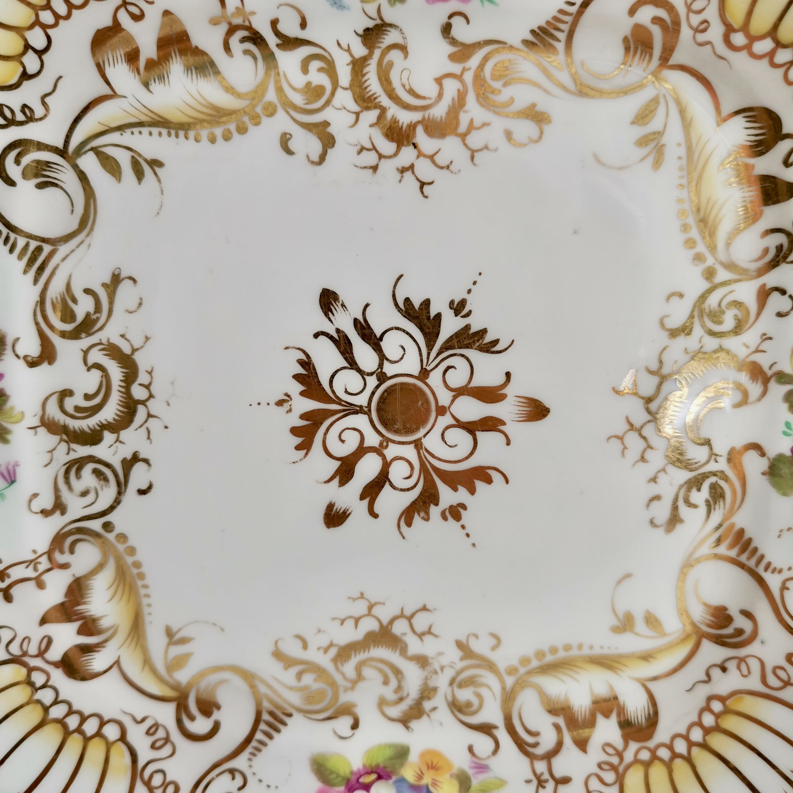Porcelain Cake Plate, Coalport, Gilt and Flowers Attr. Thomas Dixon, 1834 3