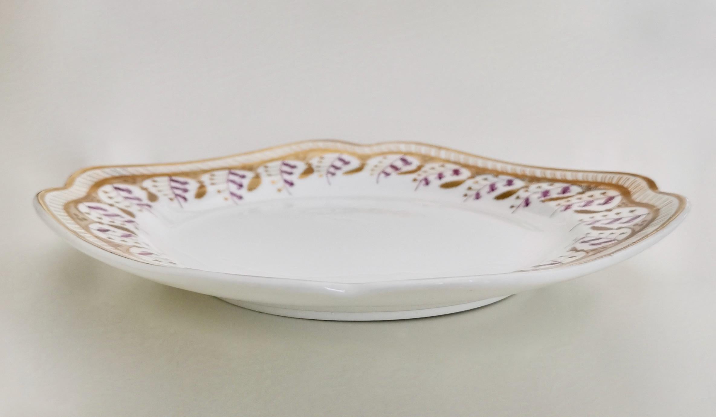 Porcelain Cake Plate, Spode Felspar, White with Harebell Pattern, Regency, 1826 1