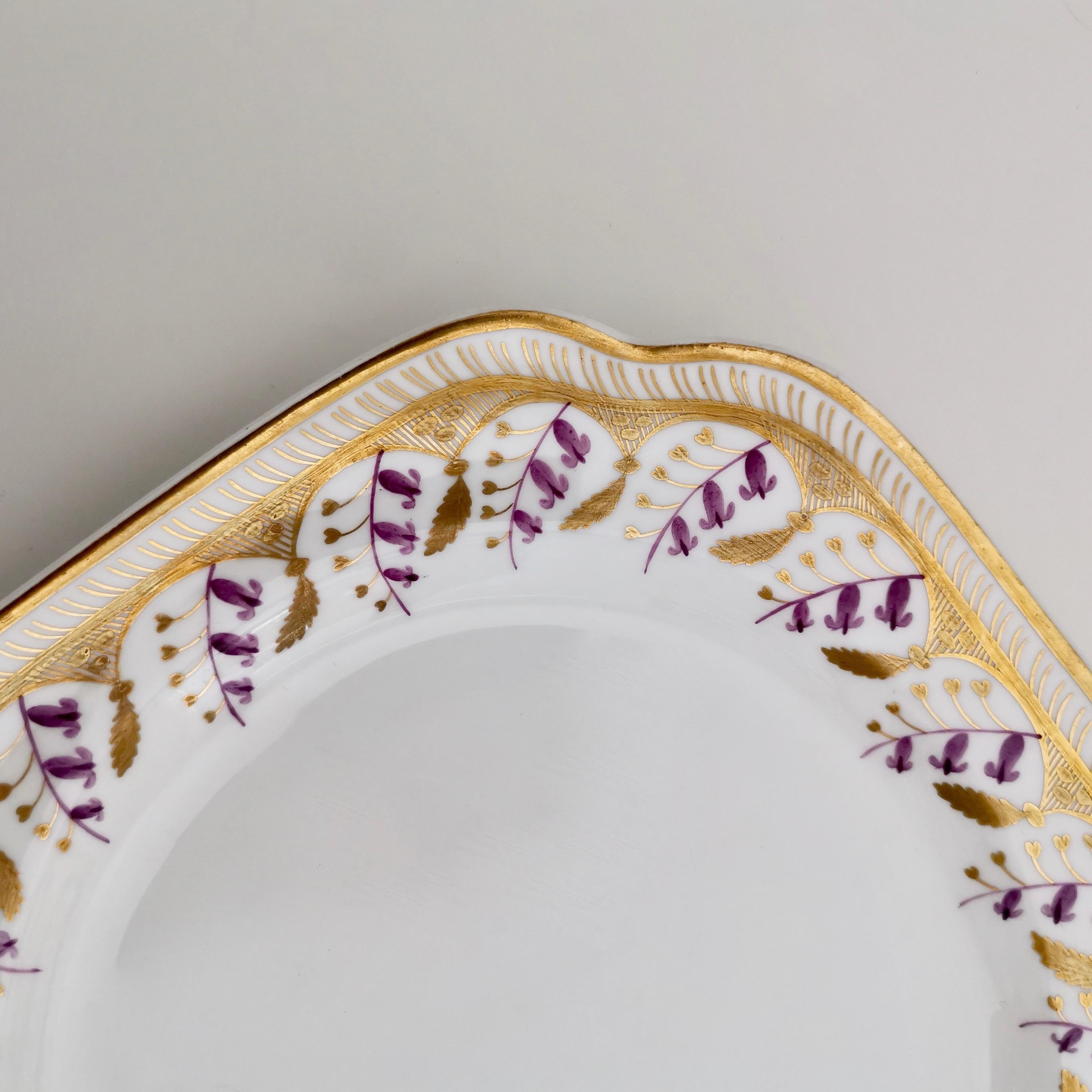 Porcelain Cake Plate, Spode Felspar, White with Harebell Pattern, Regency, 1826 3