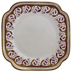 Porcelain Cake Plate, Spode Felspar, White with Harebell Pattern, Regency, 1826