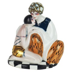 Antique Porcelain Camille Tharaud Table Lamp
