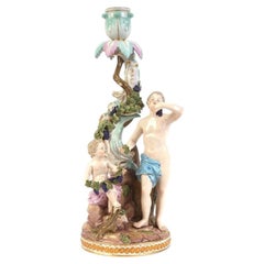 Candelabro in porcellana "Allegoria - Autunno", Germania, Meissen