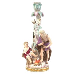 Candelabro in porcellana “Allegoria – Inverno”, Germania, realizzato da Meissen