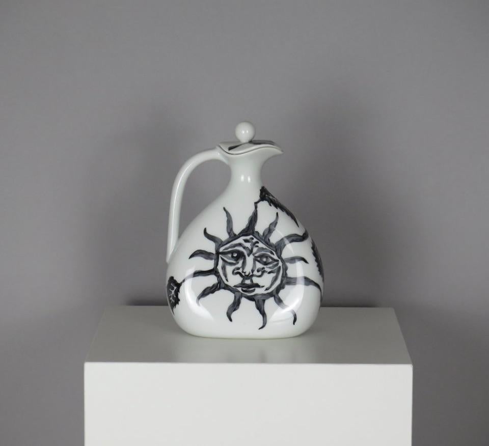 French Porcelain Carafe by Jean Lurçat For Sale