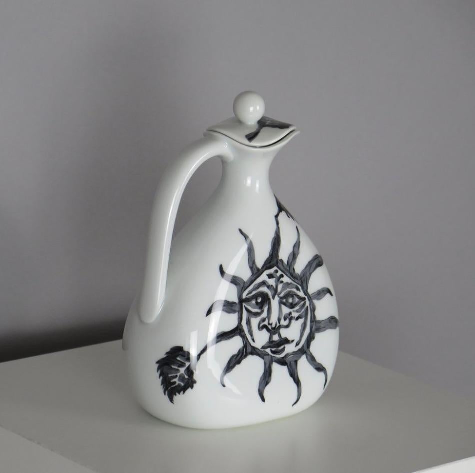 Mid-20th Century Porcelain Carafe by Jean Lurçat For Sale