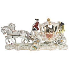 Porcelain Carriage, Brand below, German Porcelain