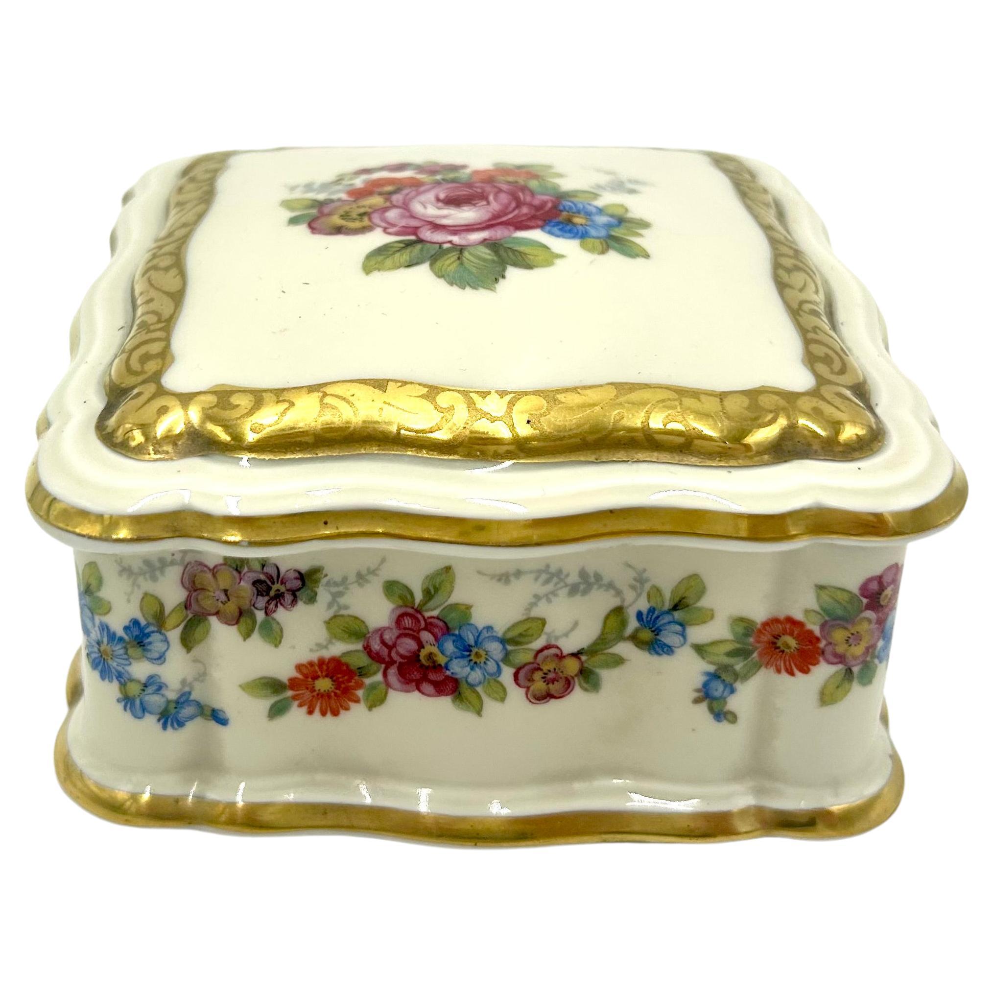 Porcelain Casket Jewellery Box, Rosenthal Chippendale, Germany, 1942 For Sale