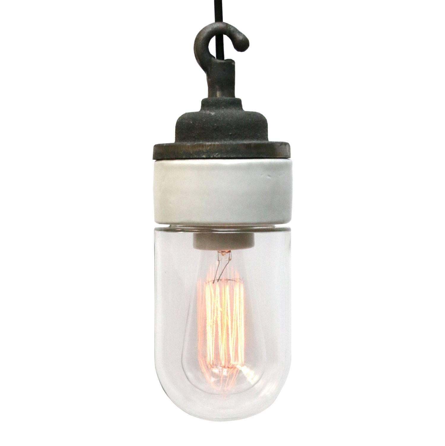 Porcelain Cast Iron Clear Glass Industrial Hanging Lights (99x)