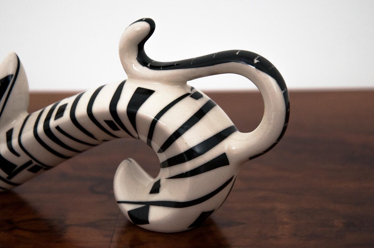 Mid-Century Modern Porcelain Cat, New Look Style, Chodzież, 1990s
