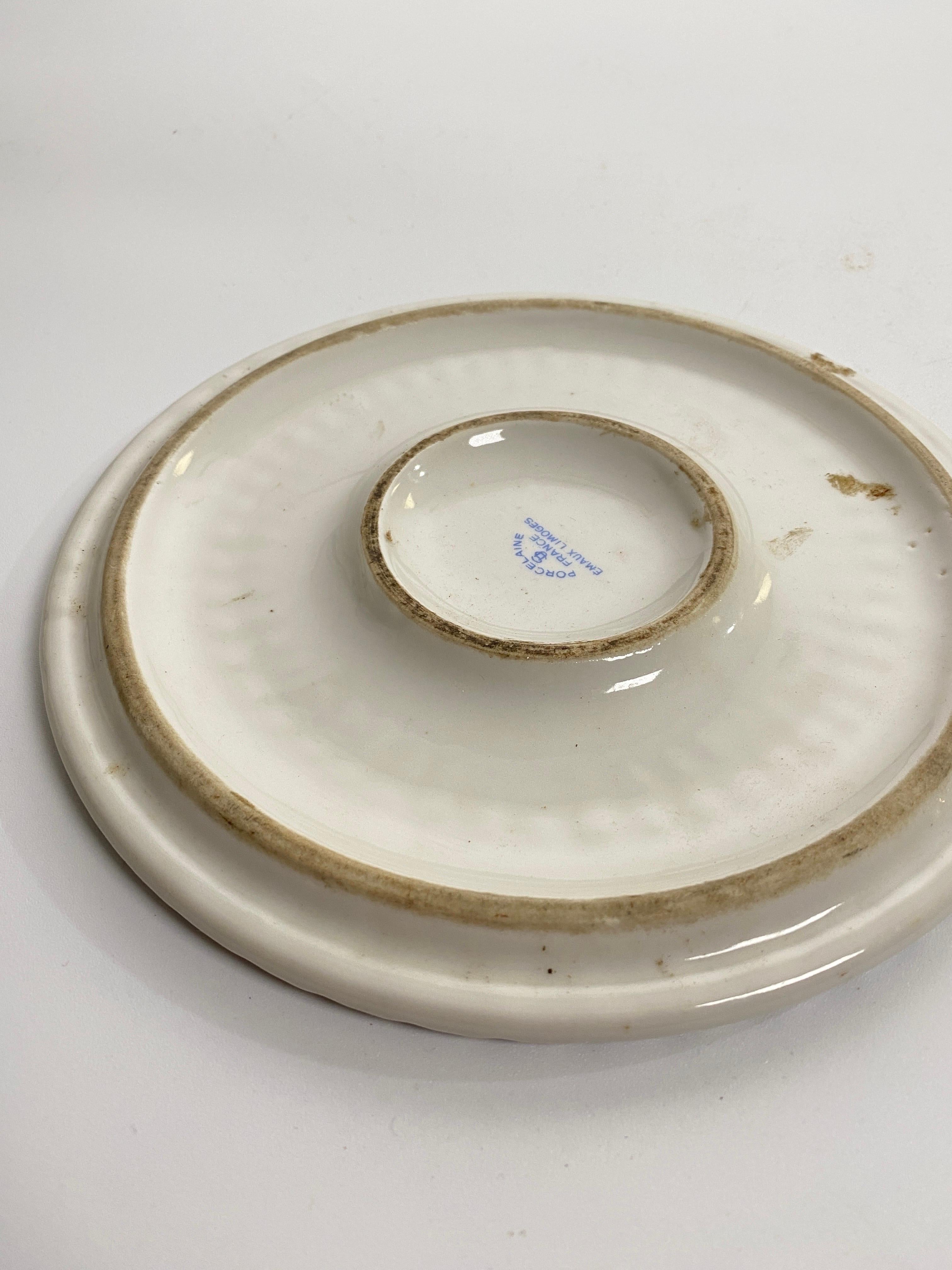 French Porcelain Center Table or Trivet, in Limoges Cèramic, Made in France, circa 1960 For Sale