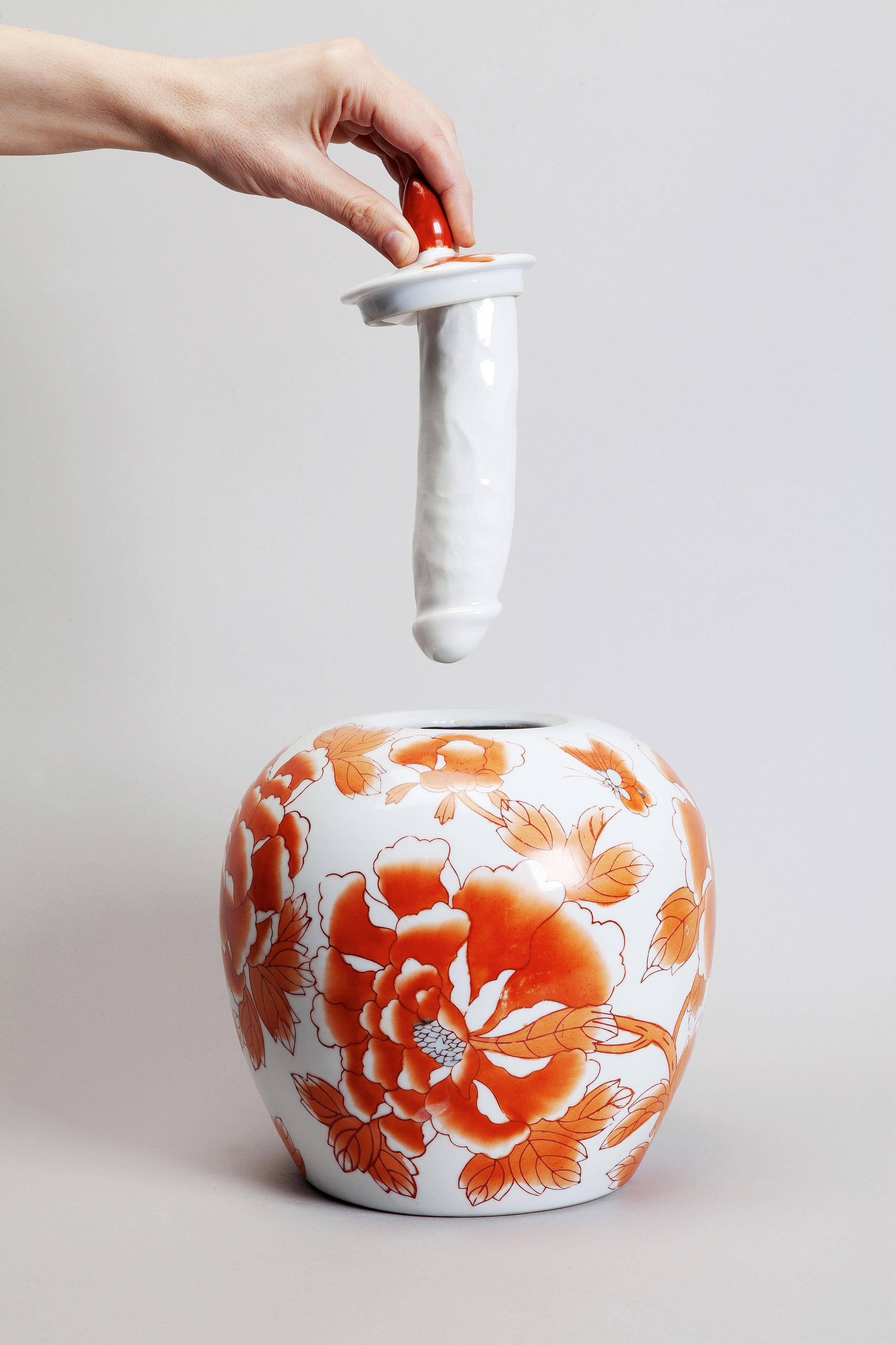 Italian Porcelain Ceramic Sculptural Vase Italy Contemporary, 21st Century