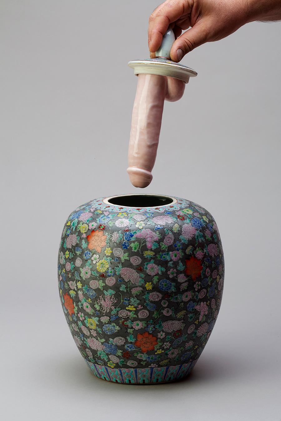 Glazed Porcelain & Ceramic Sculptural Vase Italy Contemporary, 21st Century