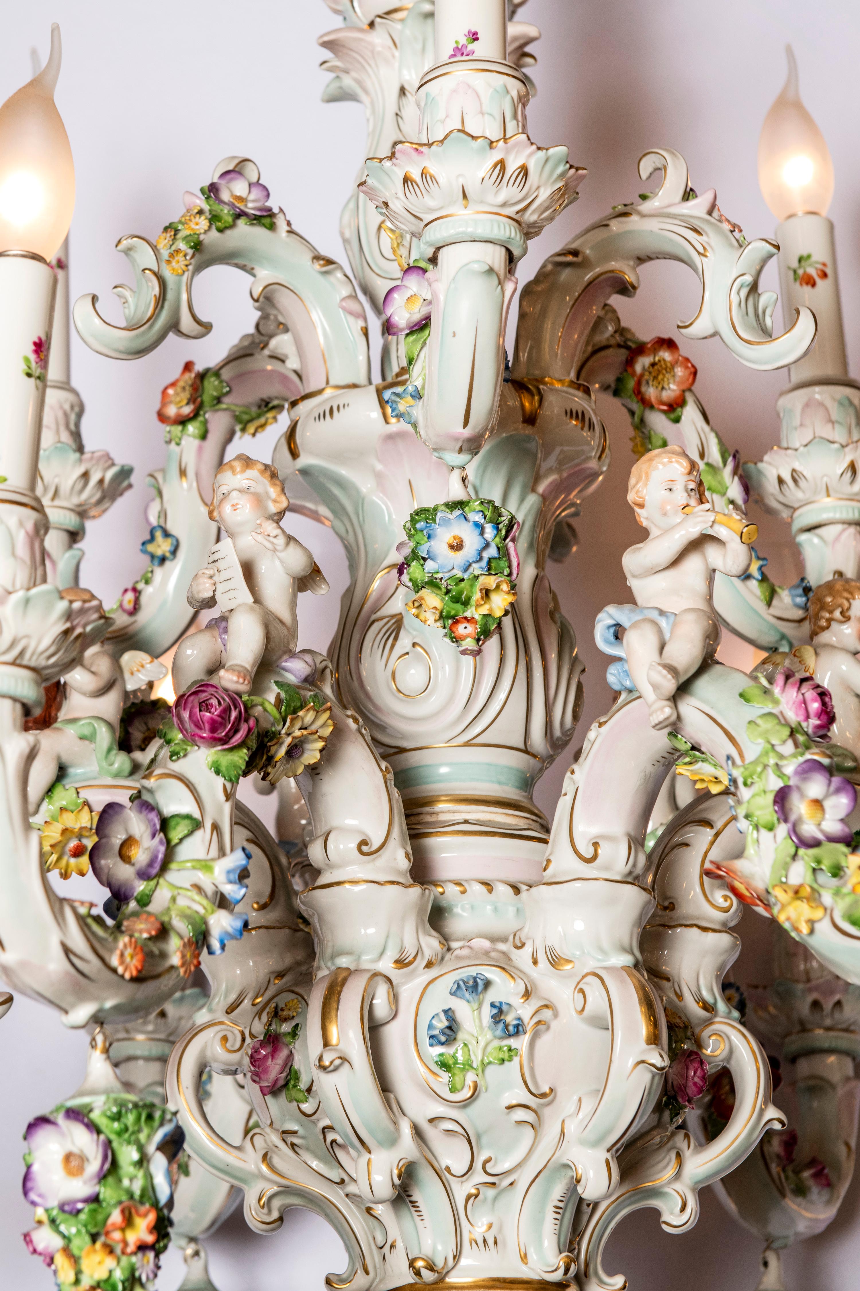 porcelain flower chandelier
