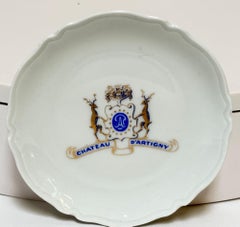 Porcelain Château d’Artigny Vide-Poche, Blue & Gilt, France, circa 1960