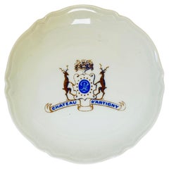 Porcelain Château d’Artigny Vide-Poche, Blue & Gilt, France, circa 1960