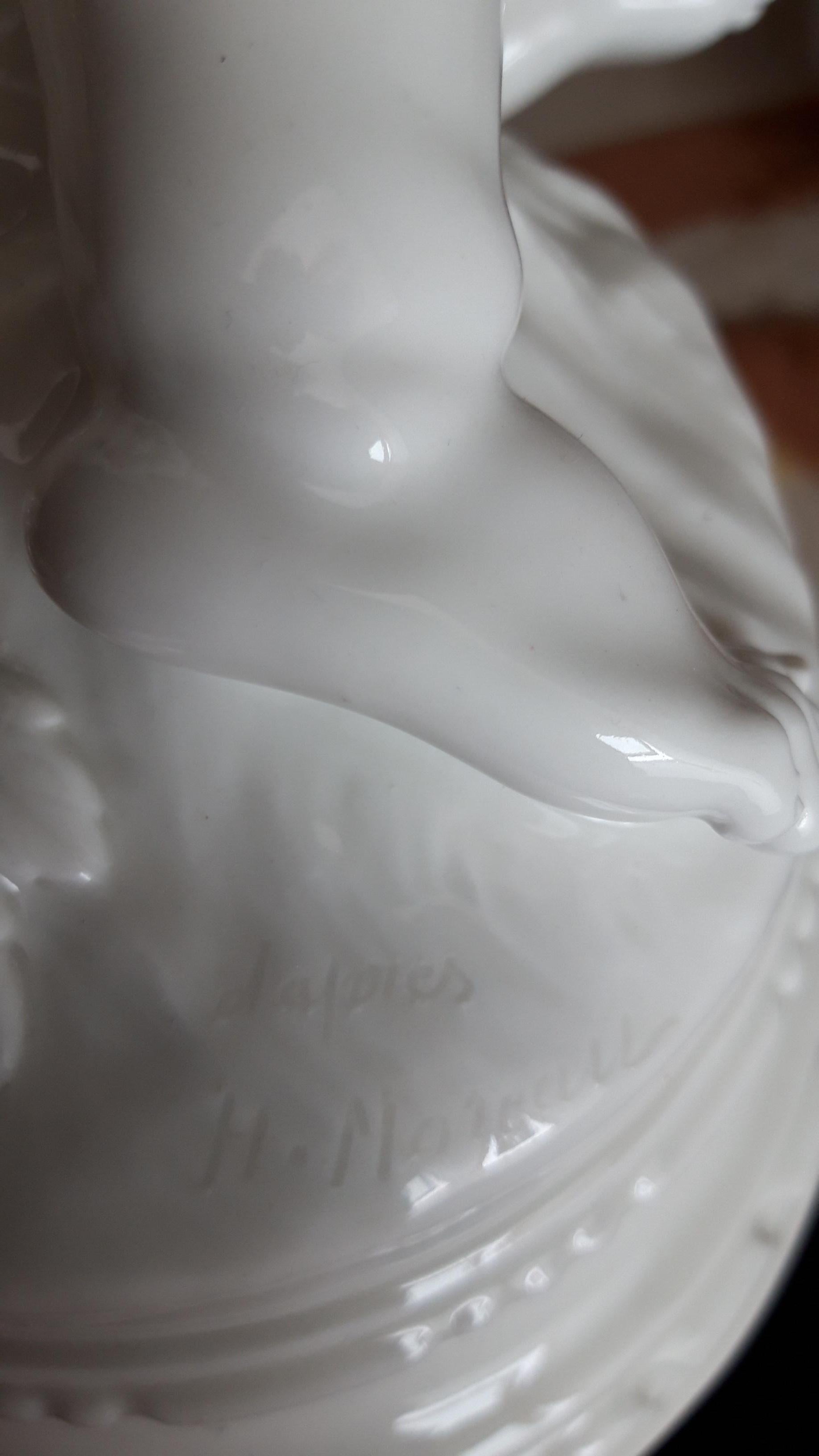 Porcelain Cherub by Hippolyte Moreau For Sale 2