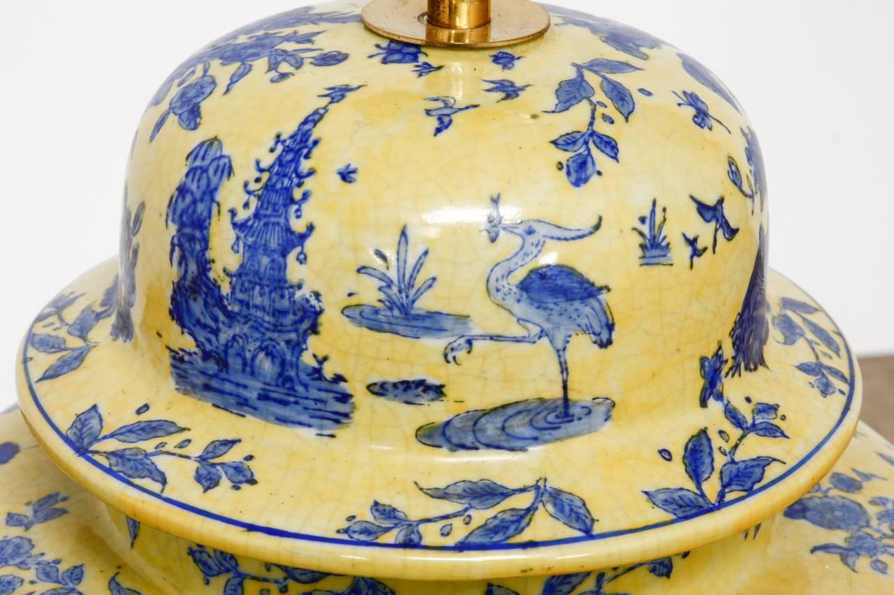 Contemporary Porcelain Chinoiserie Ginger Jar Lamp by Kinder Harris