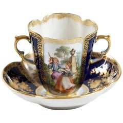 Porcelain Chocolate Cup with Saucer by Augustus Rex Helena Wolfsohn