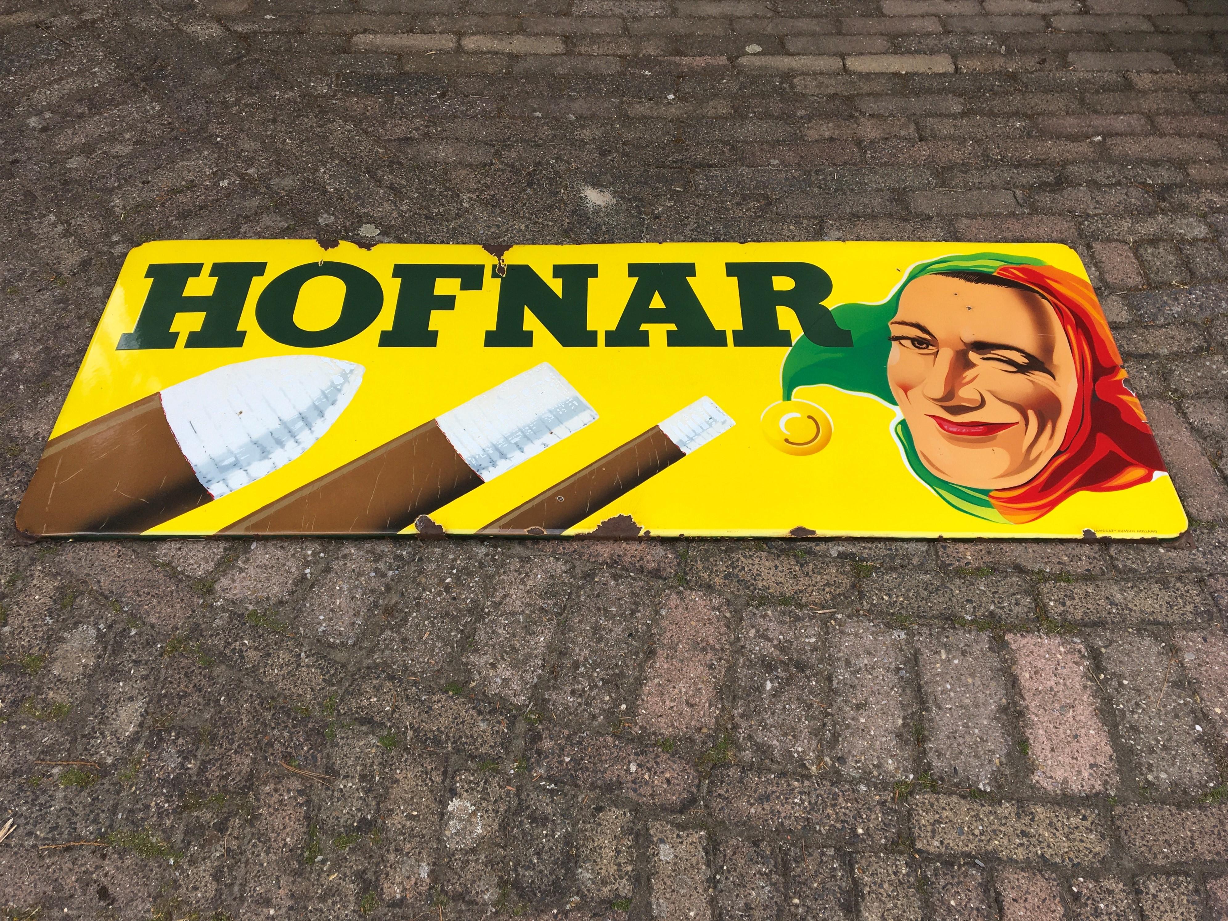 Porcelain Cigar Sign with Jester for Hofnar Cigars, The Netherlands, 1950s 8