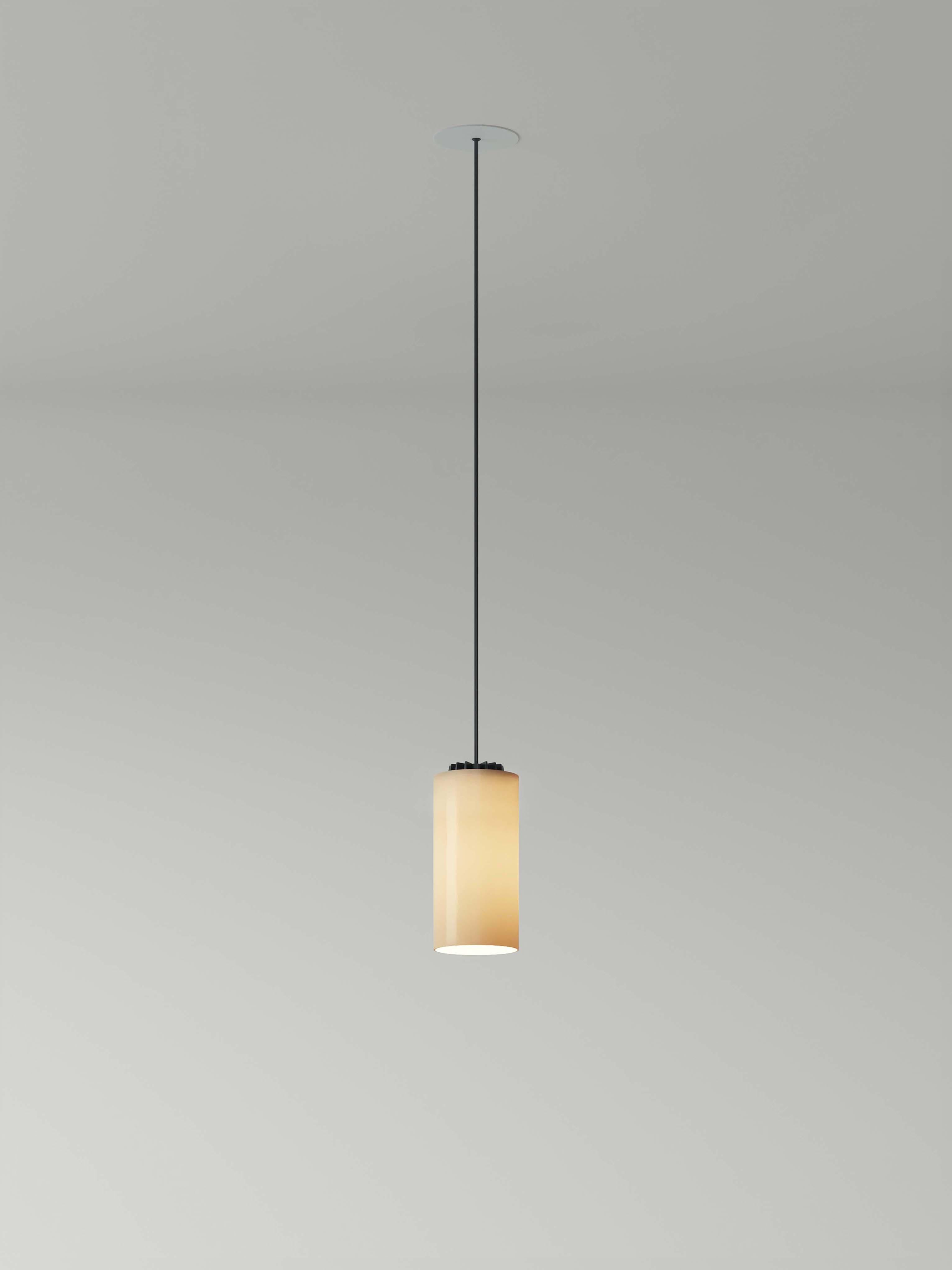 Porcelain Cirio simple pendant lamp by Antoni Arola
Dimensions: D 10 x H 325 cm
Materials: Porcelain.
Available in 3 lampshade materials: white porcelain, white opal glass and polished brass.
Available in 2 cable lengths: 3mts, 8mts.
Availalble