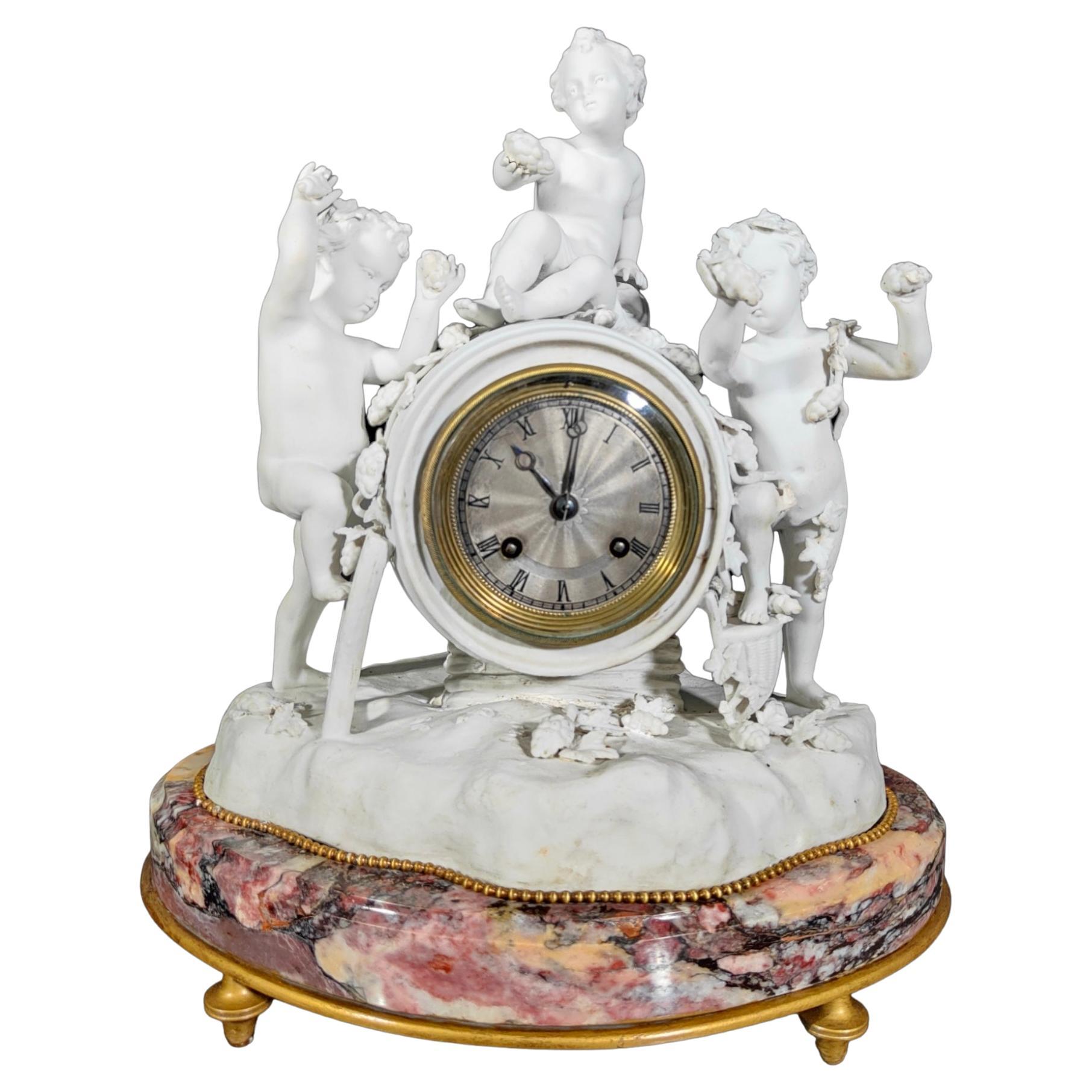 Porcelain Clock from LE Roy and Fills in Paris