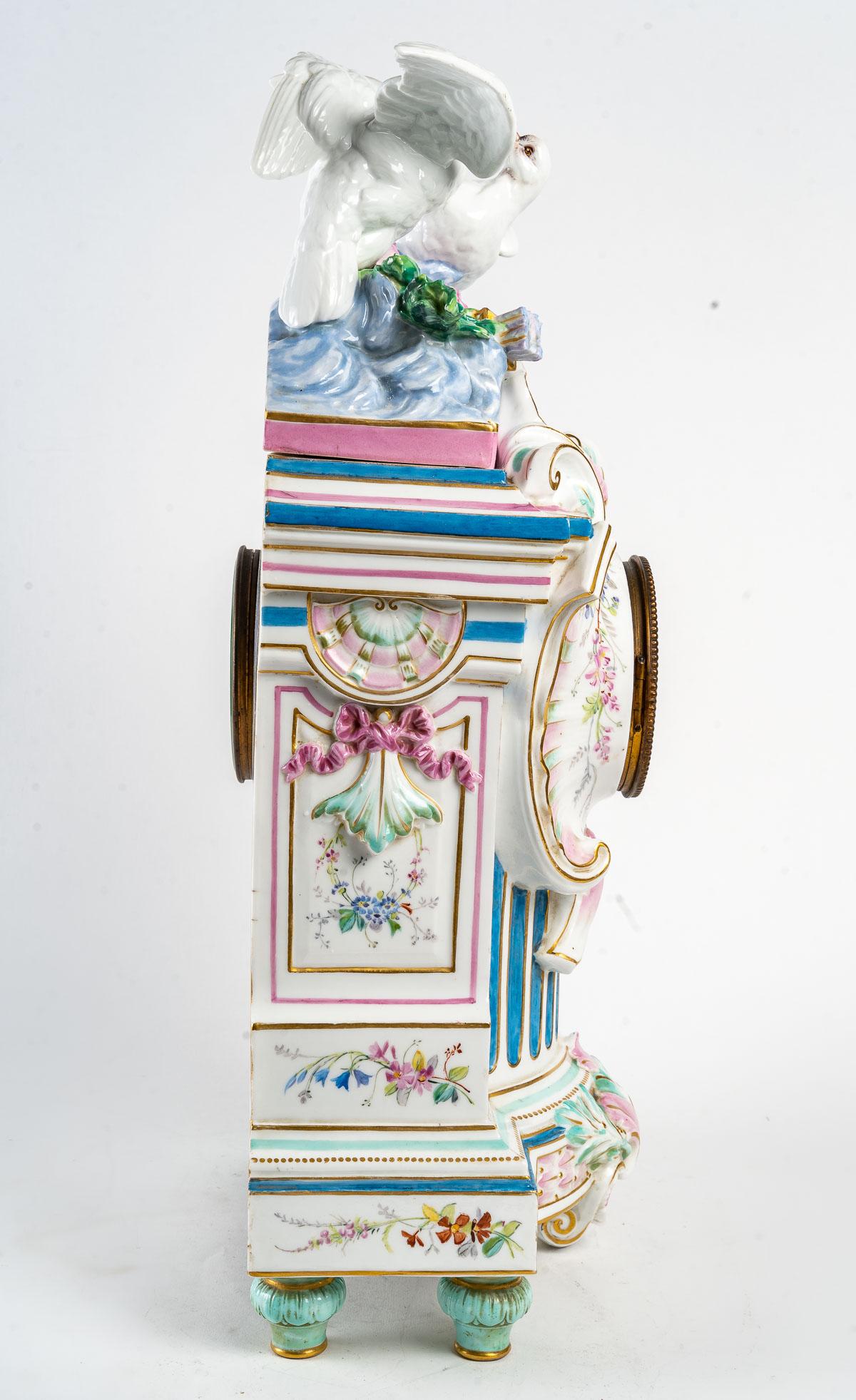 Napoleon III Porcelain Clock of the Beginning of the Xxth Century