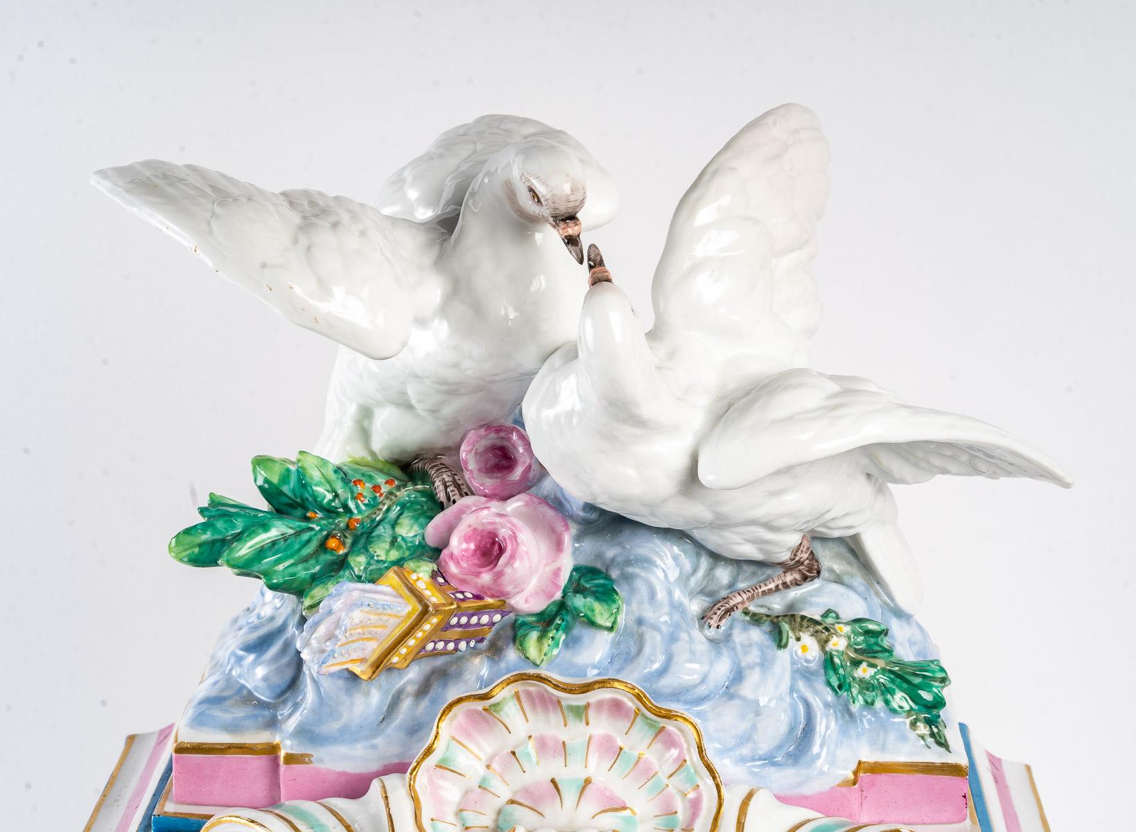 Hand-Painted Porcelain Clock of the Beginning of the Xxth Century