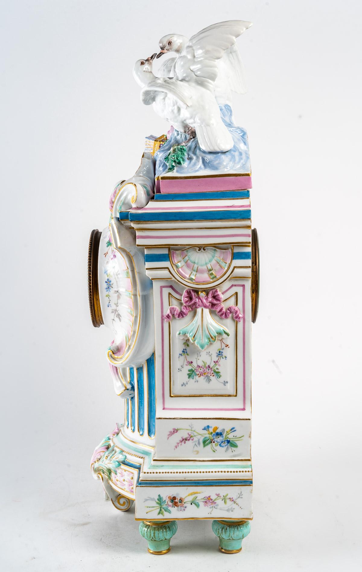 20th Century Porcelain Clock of the Beginning of the Xxth Century