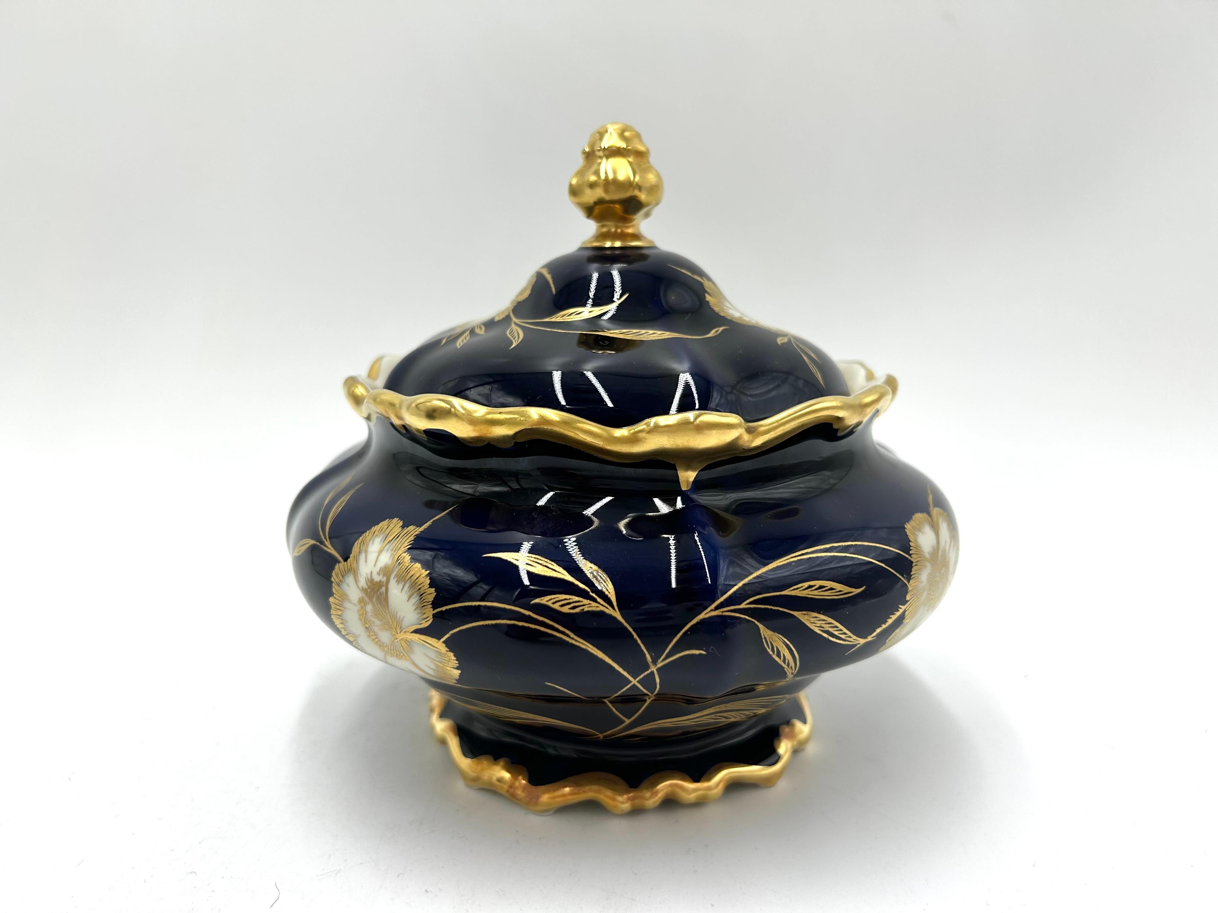 Porcelain Cobalt Sweets Box-Casket, Rosenthal Pompadour, 1935 In Good Condition In Chorzów, PL