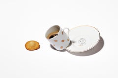 Porcelain Coffee Cup and Gold, Parisian Style "Marcel Proust"