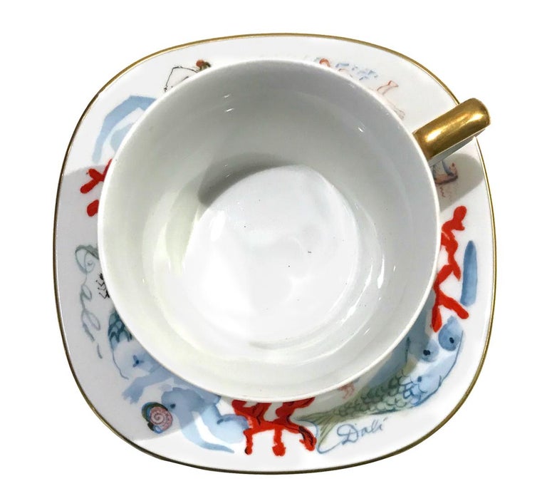 Porcelain Coffee Cup and Saucer "Sirenas" Designed by Dalí, N°520/1000