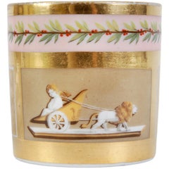 Taza y platillo de café de porcelana «Old Paris», 1800-1815